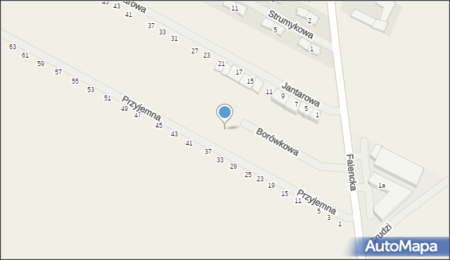 Falenty Duże, Borówkowa, 13, mapa Falenty Duże
