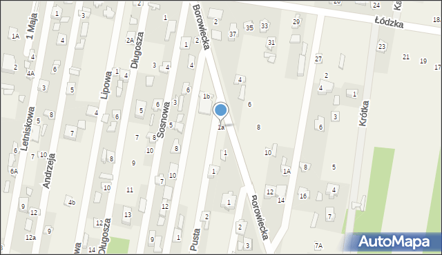 Gałków Mały, Borowiecka, 1a, mapa Gałków Mały