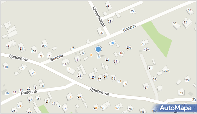 Garwolin, Boczna, 10, mapa Garwolin