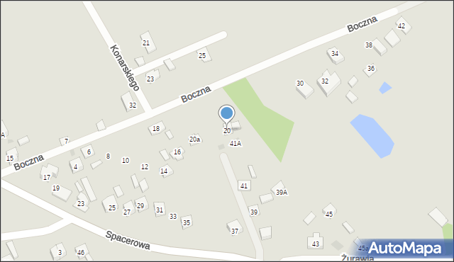 Garwolin, Boczna, 20, mapa Garwolin