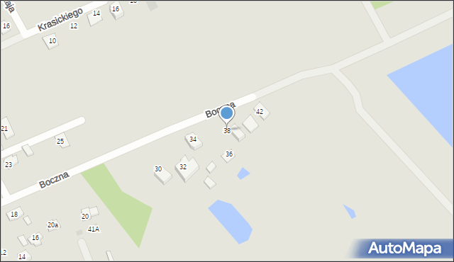 Garwolin, Boczna, 38, mapa Garwolin