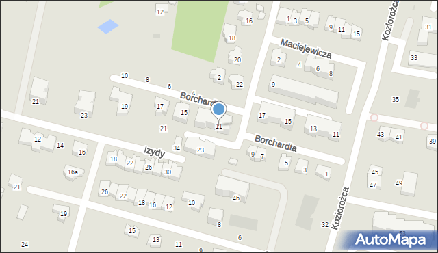 Gdańsk, Borchardta Karola Olgierda, kpt., 11, mapa Gdańska