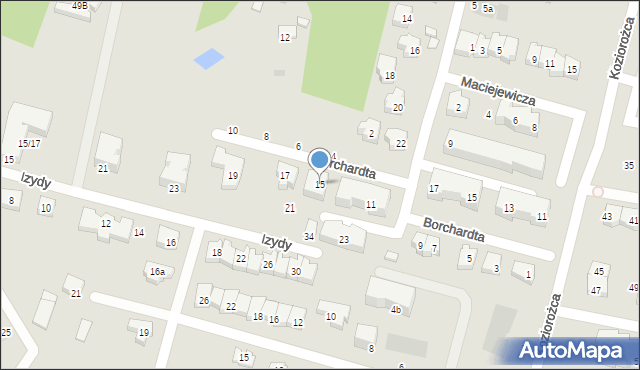 Gdańsk, Borchardta Karola Olgierda, kpt., 15, mapa Gdańska