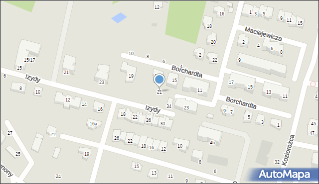 Gdańsk, Borchardta Karola Olgierda, kpt., 21, mapa Gdańska