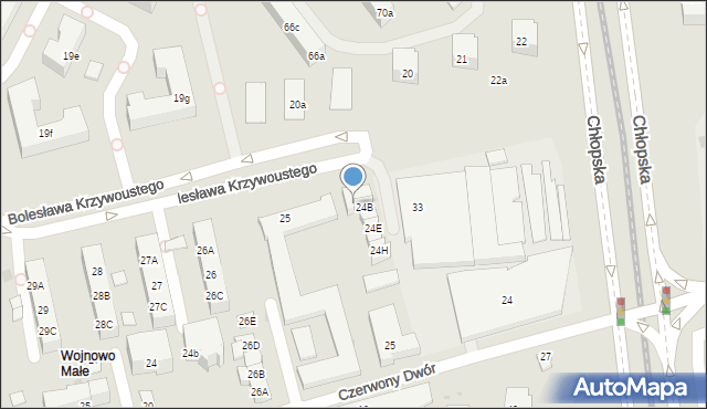 Gdańsk, Bolesława Krzywoustego, 24a, mapa Gdańska