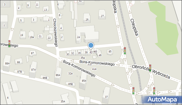 Gdańsk, Bora-Komorowskiego Tadeusza, gen., 41, mapa Gdańska