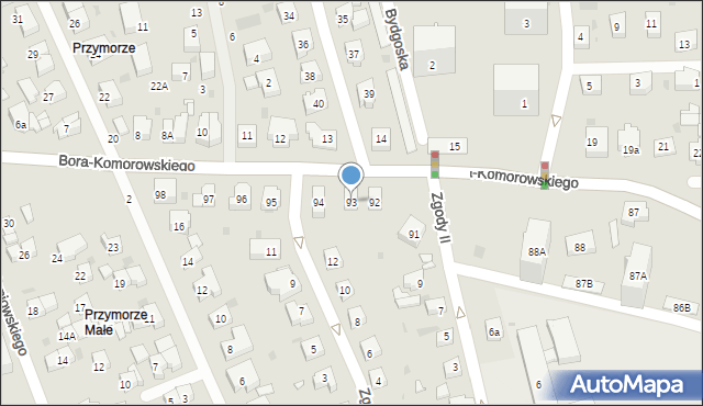 Gdańsk, Bora-Komorowskiego Tadeusza, gen., 93, mapa Gdańska