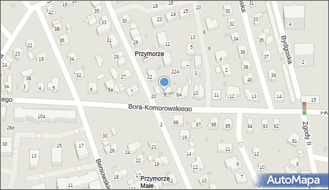 Gdańsk, Bora-Komorowskiego Tadeusza, gen., 8, mapa Gdańska