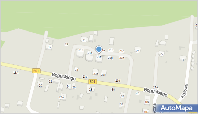 Gdańsk, Boguckiego Mieczysława, 21f, mapa Gdańska