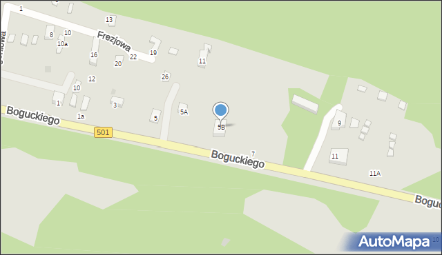 Gdańsk, Boguckiego Mieczysława, 5B, mapa Gdańska