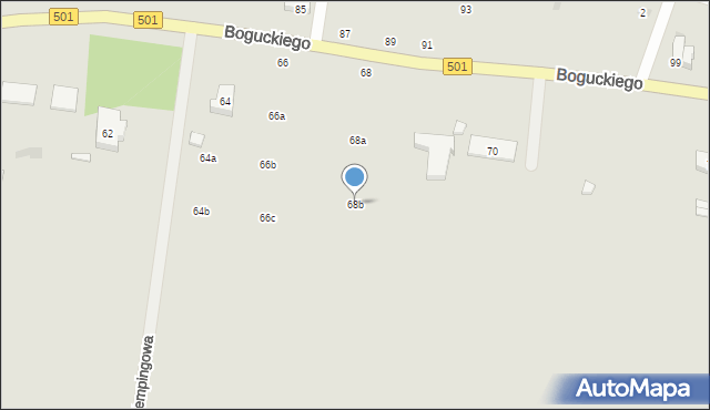 Gdańsk, Boguckiego Mieczysława, 68b, mapa Gdańska