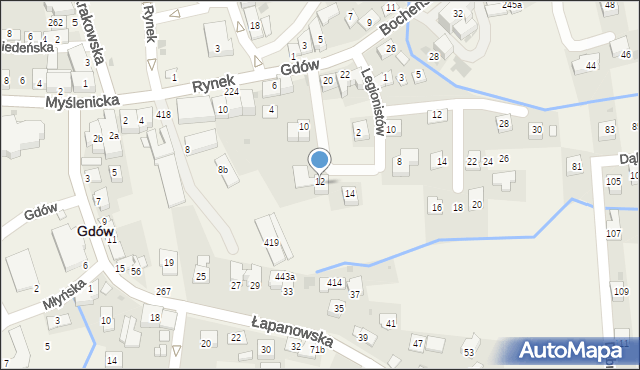Gdów, Bocheńska, 12, mapa Gdów