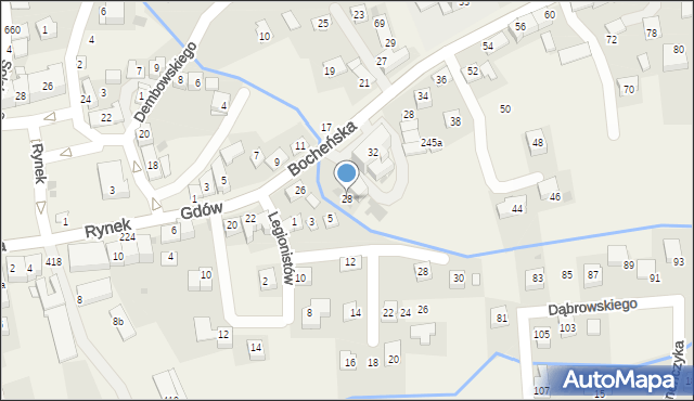 Gdów, Bocheńska, 28, mapa Gdów