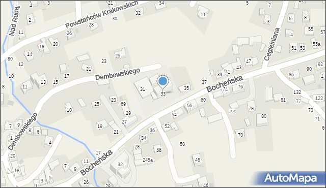 Gdów, Bocheńska, 33, mapa Gdów