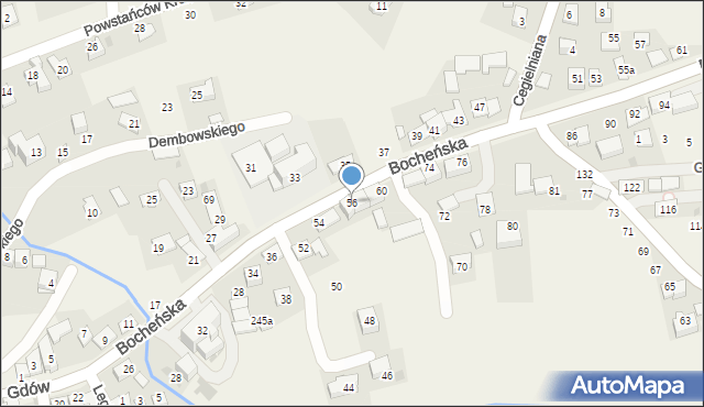 Gdów, Bocheńska, 56, mapa Gdów