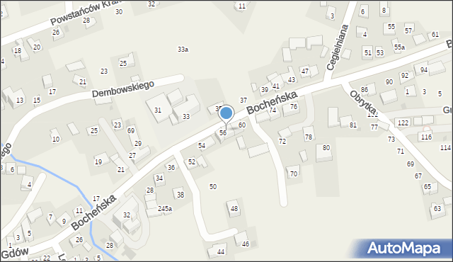 Gdów, Bocheńska, 58, mapa Gdów