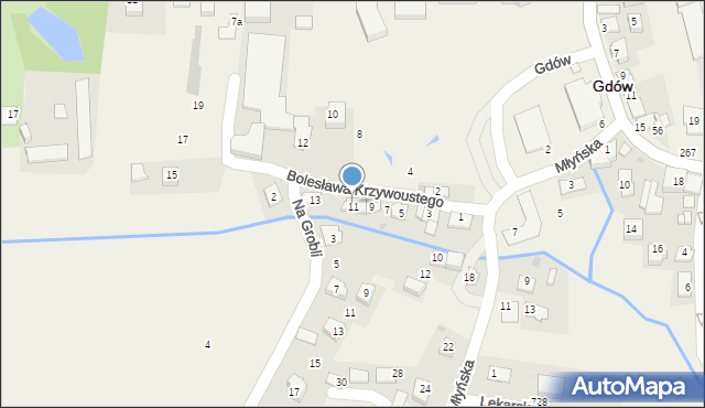 Gdów, Bolesława Krzywoustego, 11, mapa Gdów