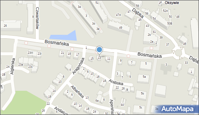 Gdynia, Bosmańska, 13, mapa Gdyni