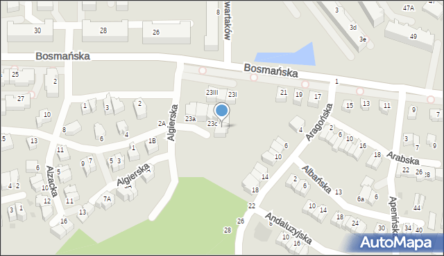 Gdynia, Bosmańska, 23d, mapa Gdyni