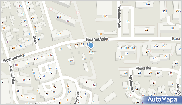 Gdynia, Bosmańska, 31A, mapa Gdyni