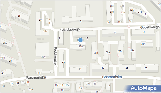 Gdynia, Bosmańska, 32A, mapa Gdyni