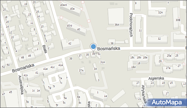 Gdynia, Bosmańska, 33, mapa Gdyni