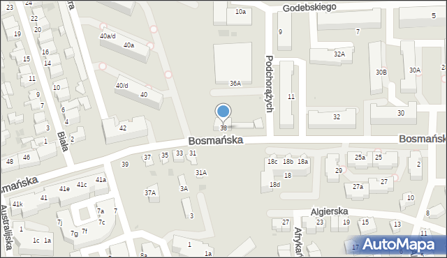 Gdynia, Bosmańska, 38, mapa Gdyni