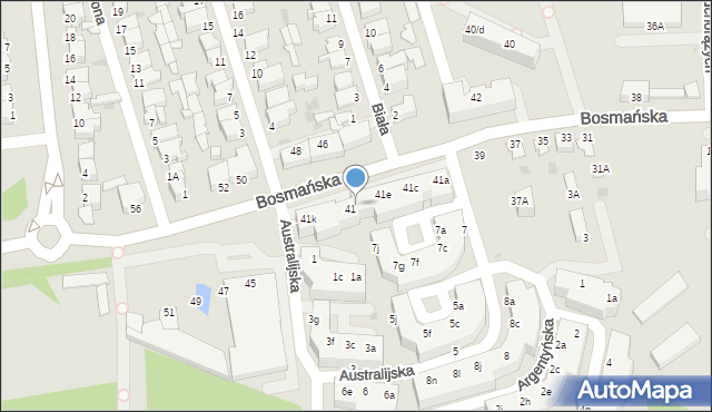 Gdynia, Bosmańska, 41g, mapa Gdyni