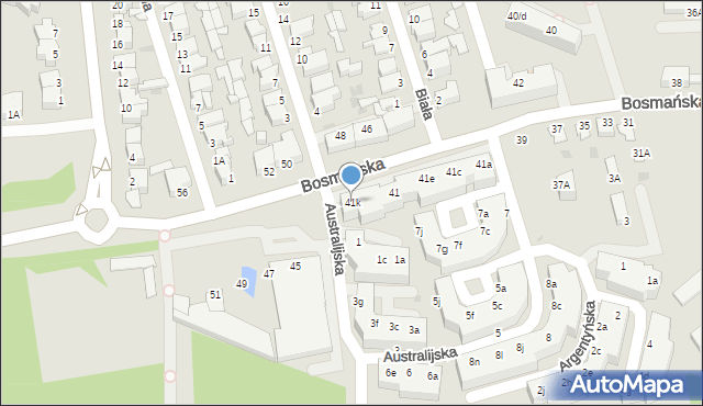 Gdynia, Bosmańska, 41k, mapa Gdyni