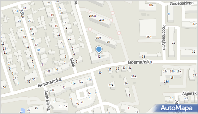 Gdynia, Bosmańska, 42, mapa Gdyni