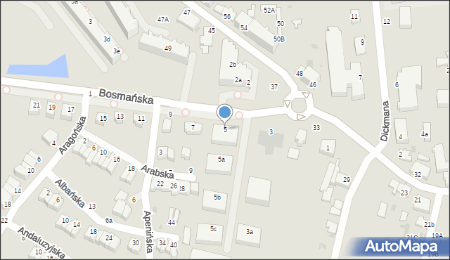 Gdynia, Bosmańska, 5, mapa Gdyni