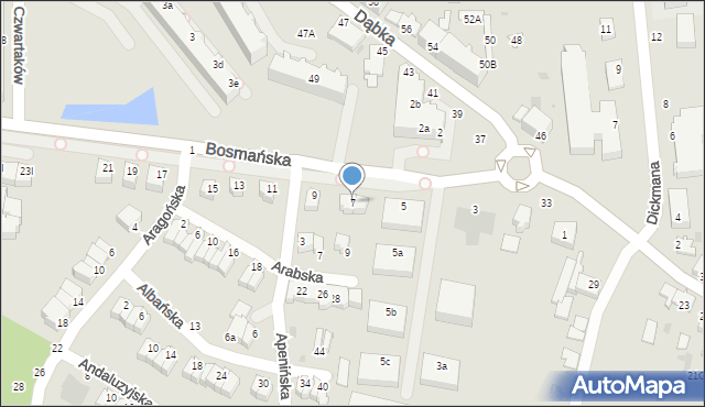 Gdynia, Bosmańska, 7, mapa Gdyni