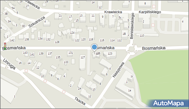 Gdynia, Bosmańska, 125a, mapa Gdyni