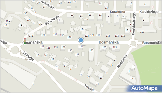 Gdynia, Bosmańska, 131, mapa Gdyni