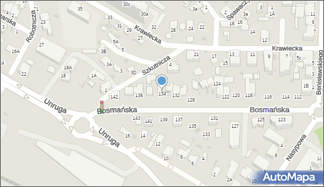 Gdynia, Bosmańska, 134, mapa Gdyni