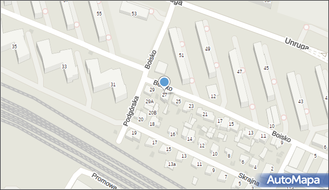 Gdynia, Boisko, 27, mapa Gdyni