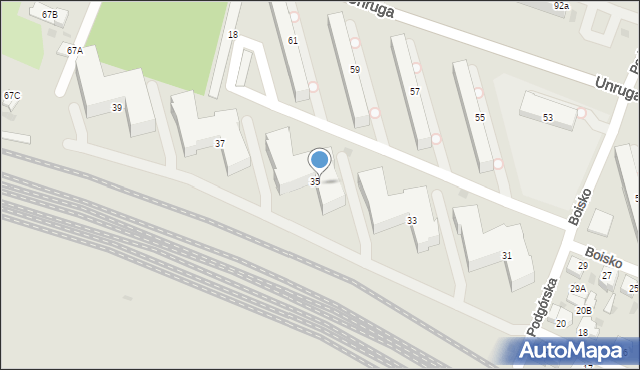 Gdynia, Boisko, 35b, mapa Gdyni