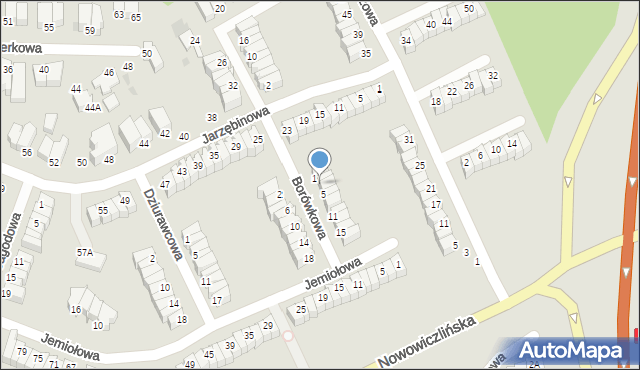Gdynia, Borówkowa, 3, mapa Gdyni