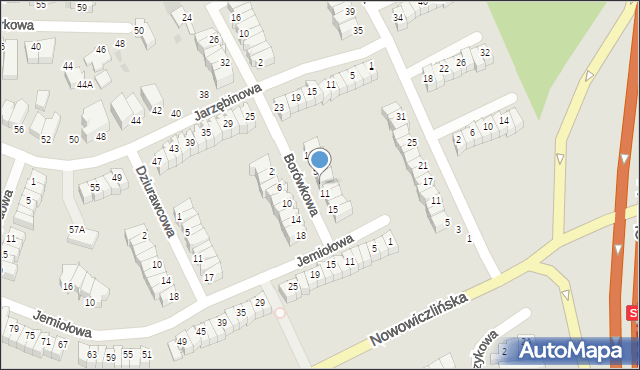 Gdynia, Borówkowa, 9, mapa Gdyni