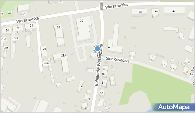 Giżycko, Bohaterów Westerplatte, 3, mapa Giżycko