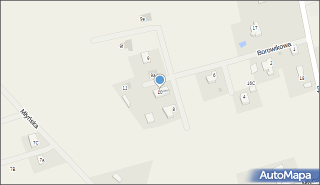 Glinik, Borowikowa, 10, mapa Glinik