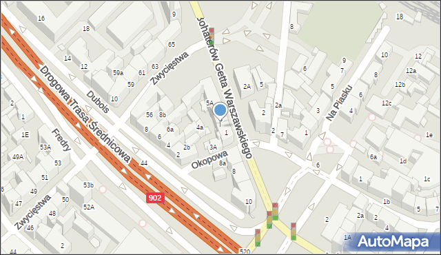 Gliwice, Bohaterów Getta Warszawskiego, 5, mapa Gliwic