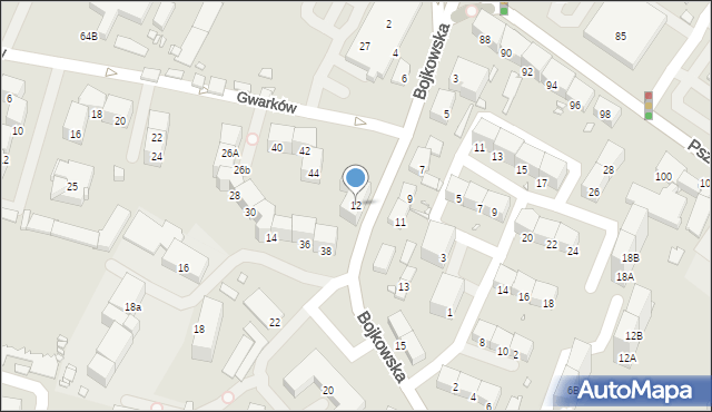 Gliwice, Bojkowska, 12, mapa Gliwic