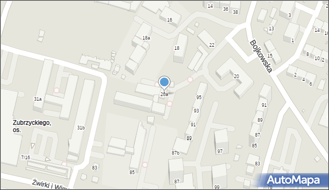 Gliwice, Bojkowska, 20a, mapa Gliwic