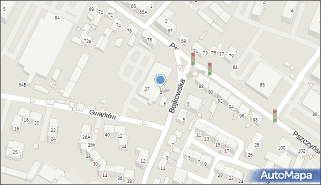 Gliwice, Bojkowska, 4, mapa Gliwic
