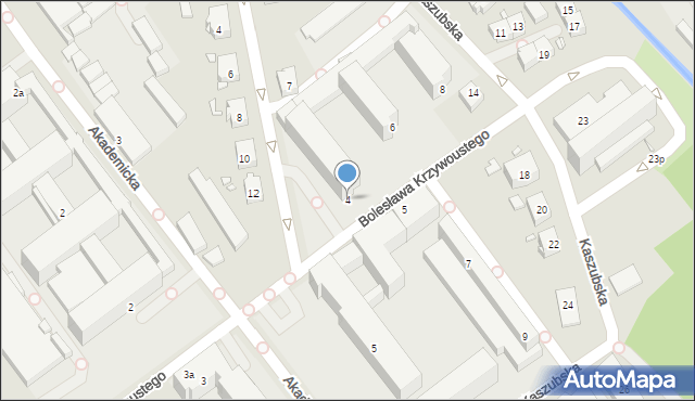 Gliwice, Bolesława Krzywoustego, 4, mapa Gliwic