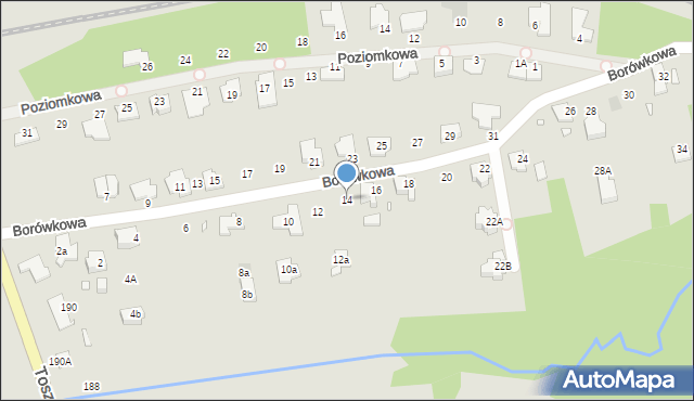 Gliwice, Borówkowa, 14, mapa Gliwic