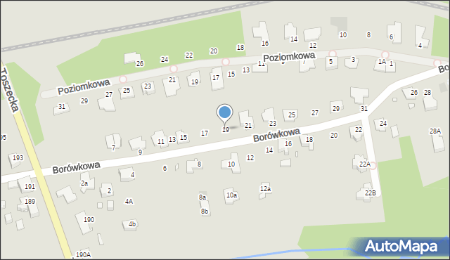 Gliwice, Borówkowa, 19, mapa Gliwic