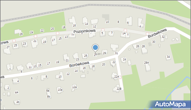 Gliwice, Borówkowa, 27, mapa Gliwic
