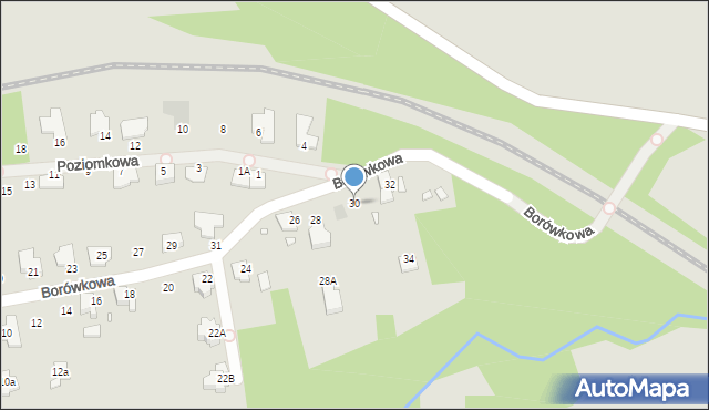Gliwice, Borówkowa, 30, mapa Gliwic
